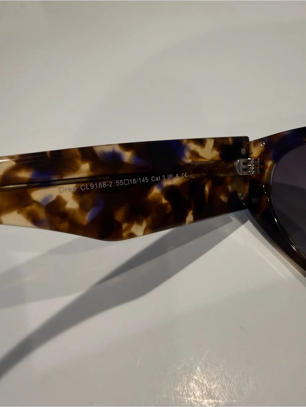 NEW Carolina Lemke Berlin Dree Brown & Blue Demi Cat Eye Sunglasses CL9188